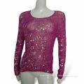 Women's Hand Crochet Sweater with Sequins, Made of 100% Viscose, Fashionable Design